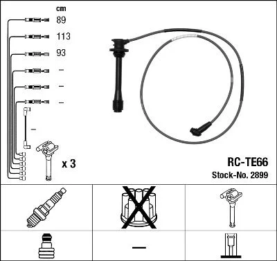 Conjunto de cabos de ignição NGK 2899