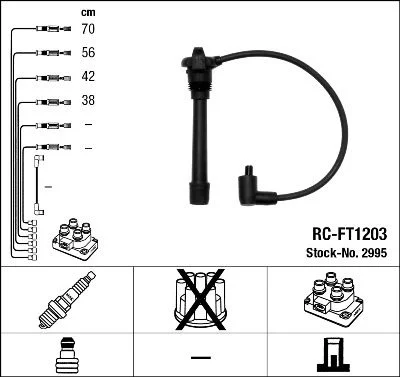 Conjunto de cabos de ignição NGK 2995