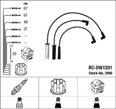 Conjunto de cabos de ignição NGK 2996