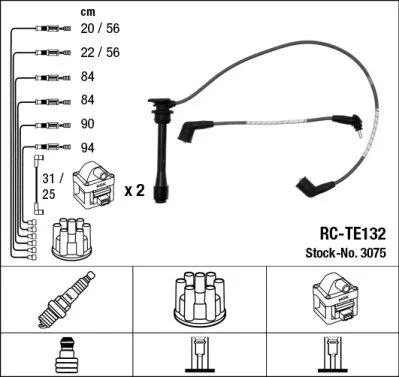 Conjunto de cabos de ignição NGK 3075
