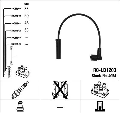 Ignition Cable Kit NGK 4054