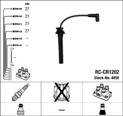 Conjunto de cabos de ignição NGK 4058