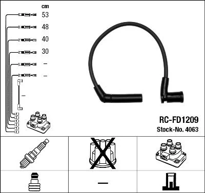 Conjunto de cabos de ignição NGK 4063