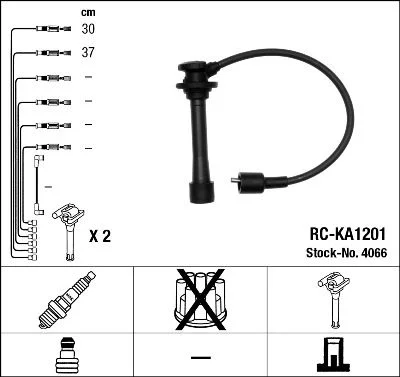 Conjunto de cabos de ignição NGK 4066