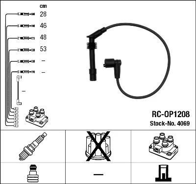 Conjunto de cabos de ignição NGK 4069