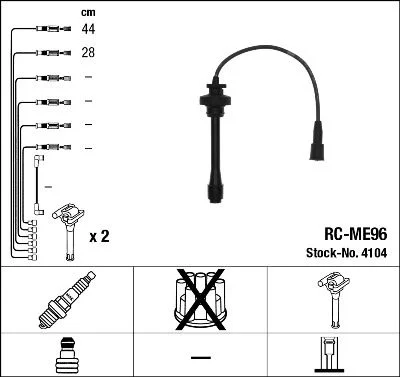Conjunto de cabos de ignição NGK 4104