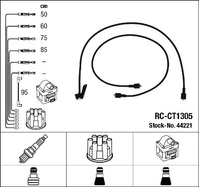 Conjunto de cabos de ignição NGK 44221
