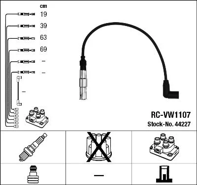 Conjunto de cabos de ignição NGK 44227
