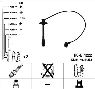 Conjunto de cabos de ignição NGK 44262