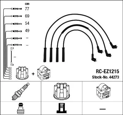 Conjunto de cabos de ignição NGK 44273