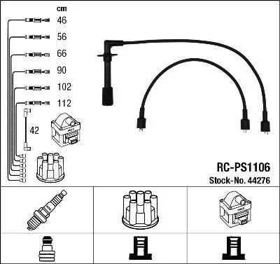 Conjunto de cabos de ignição NGK 44276