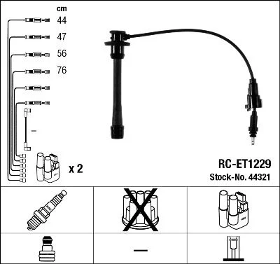 Conjunto de cabos de ignição NGK 44321