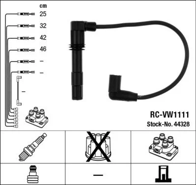 Conjunto de cabos de ignição NGK 44328
