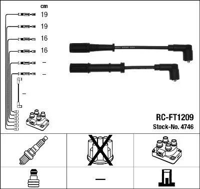Conjunto de cabos de ignição NGK 4746
