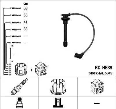 Conjunto de cabos de ignição NGK 5049