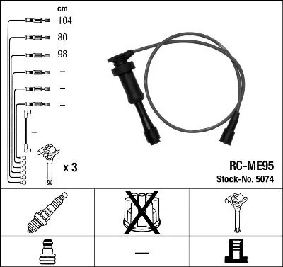 Conjunto de cabos de ignição NGK 5074