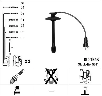 Conjunto de cabos de ignição NGK 5361
