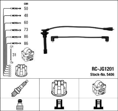 Conjunto de cabos de ignição NGK 5406