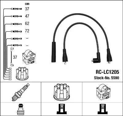 Conjunto de cabos de ignição NGK 5590