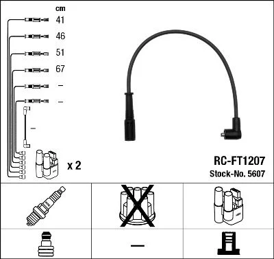 Conjunto de cabos de ignição NGK 5607