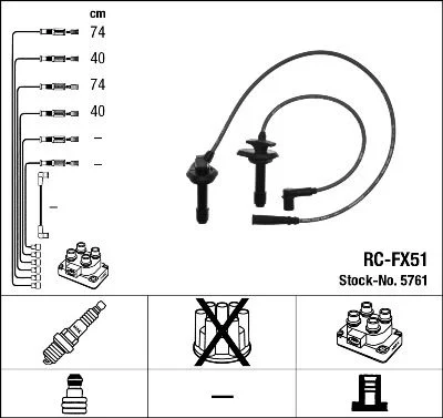 Conjunto de cabos de ignição NGK 5761