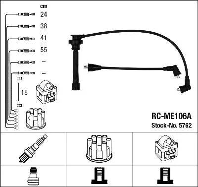Conjunto de cabos de ignição NGK 5762