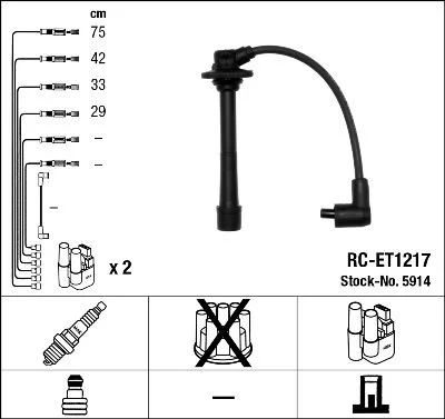 Conjunto de cabos de ignição NGK 5914