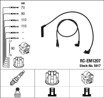Conjunto de cabos de ignição NGK 5917