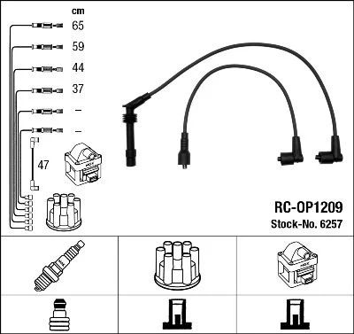 Conjunto de cabos de ignição NGK 6257