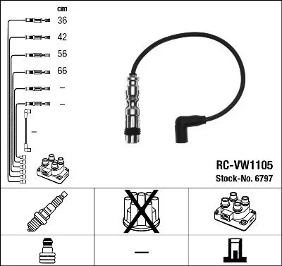 Conjunto de cabos de ignição NGK 6797