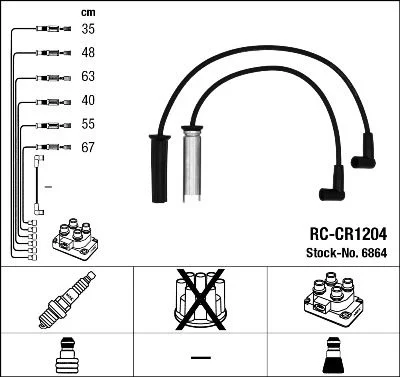 Conjunto de cabos de ignição NGK 6864
