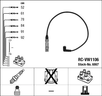 Conjunto de cabos de ignição NGK 6867