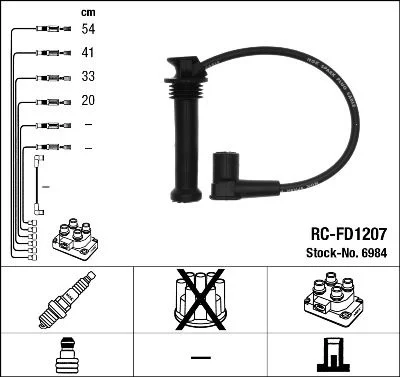 Conjunto de cabos de ignição NGK 6984