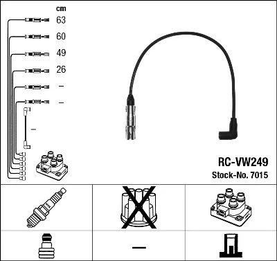 Conjunto de cabos de ignição NGK 7015