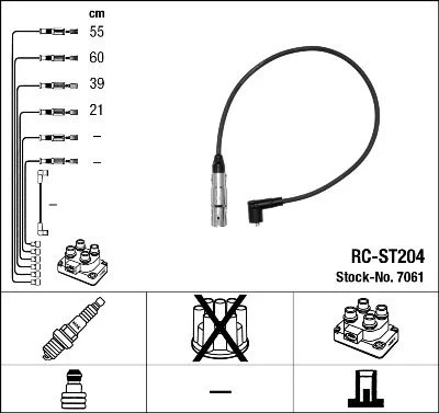 Conjunto de cabos de ignição NGK 7061