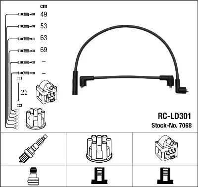 Conjunto de cabos de ignição NGK 7068