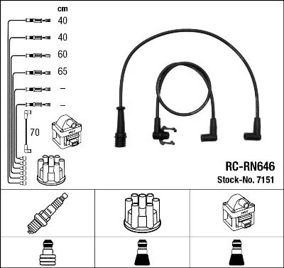 Conjunto de cabos de ignição NGK 7151