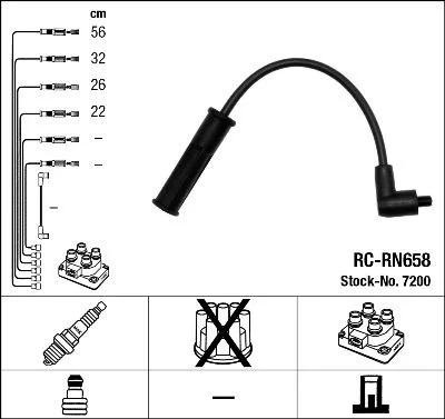 Ignition Cable Kit NGK 7200