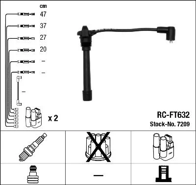 Conjunto de cabos de ignição NGK 7209
