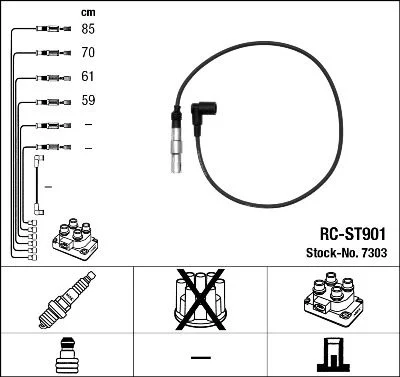 Conjunto de cabos de ignição NGK 7303