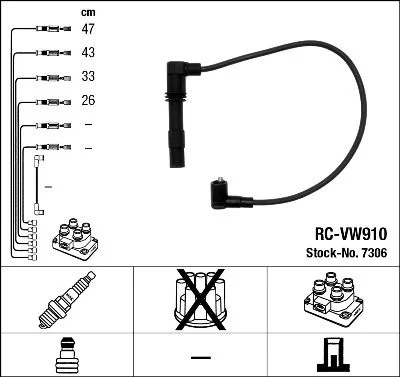 Conjunto de cabos de ignição NGK 7306