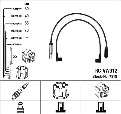Conjunto de cabos de ignição NGK 7318