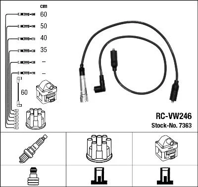 Conjunto de cabos de ignição NGK 7363