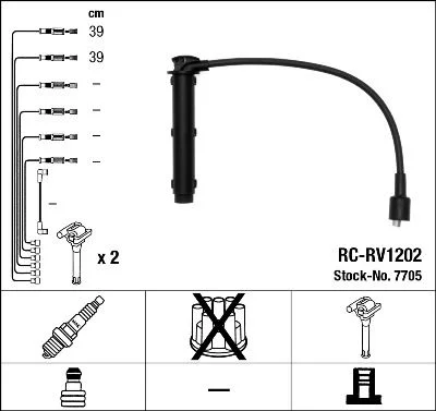 Conjunto de cabos de ignição NGK 7705