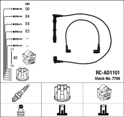 Conjunto de cabos de ignição NGK 7709