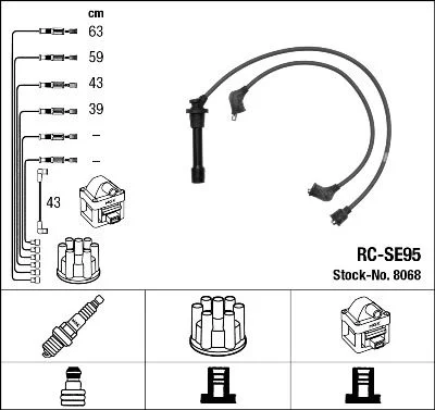 Conjunto de cabos de ignição NGK 8068
