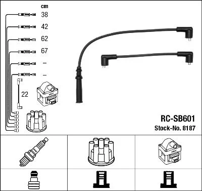 Conjunto de cabos de ignição NGK 8187