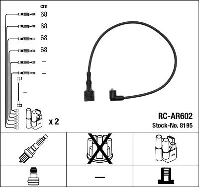 Conjunto de cabos de ignição NGK 8195