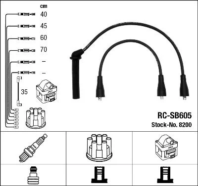 Conjunto de cabos de ignição NGK 8200