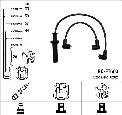Conjunto de cabos de ignição NGK 8202